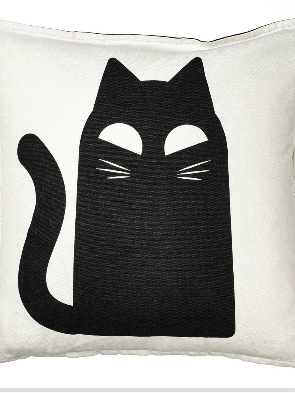 Ikea KUSTFYR Halloween Cat + Spooky Eyes Pillow cushion cover white black 20x20”